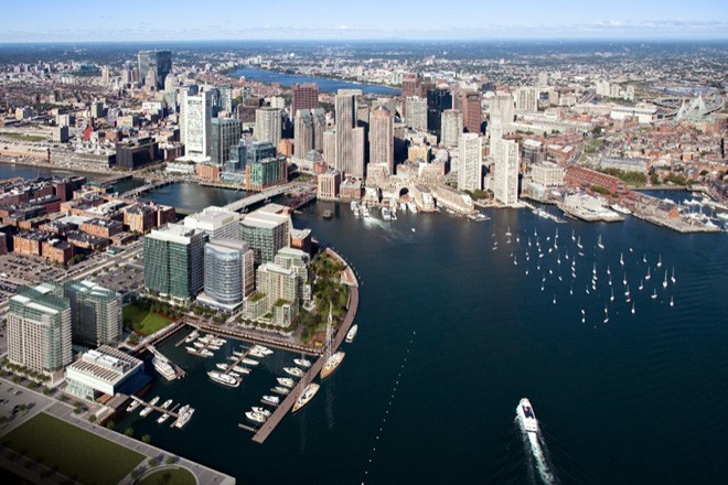 Fan Pier Boston venue for Extreme Sailing Series Act 4 © Lloyd Images http://lloydimagesgallery.photoshelter.com/